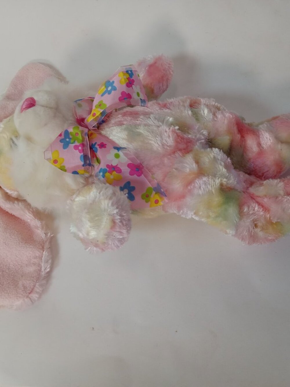 Pink Easter Bunny Rabbit Plush Floppy Carrot Foot Pastel Silky Walmart Tie-Dye - Picture 6 of 12